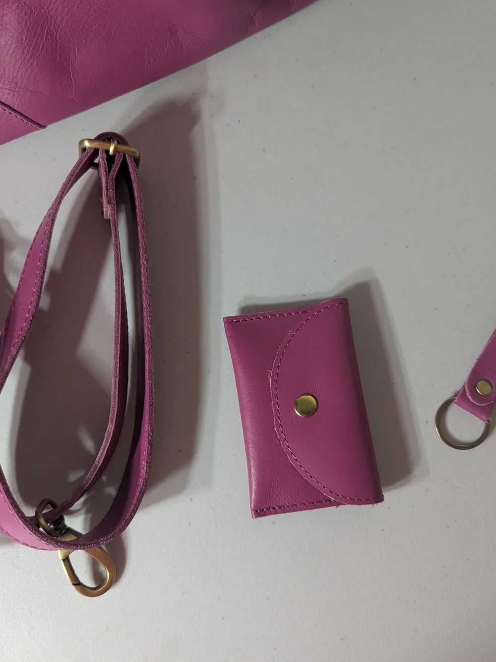 NWT Pink Genuine Leather Tote Bag Crossbody Purse Shoulder bag Removable Strap